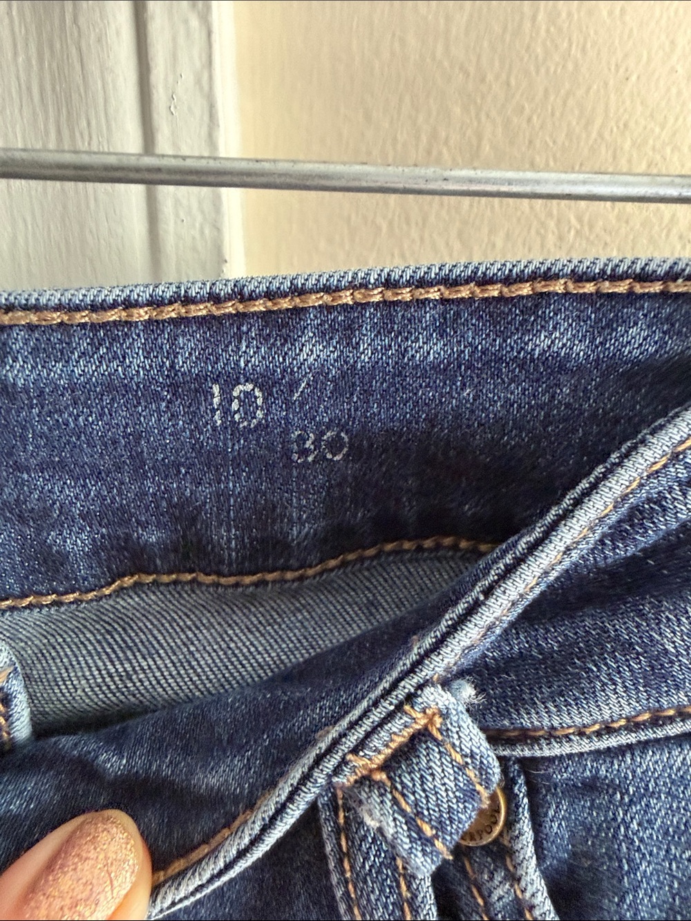 Liverpool Dark Indigo Distressed Roll-Hem Jean Shorts - Picture 3 of 5